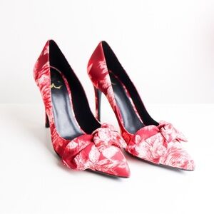 Ted Baker Ryama tapestry glitch bow court in red